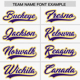 Custom White Purple and Gold Raglan Sleeves Authentic Baseball Jersey