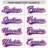 Custom White Pink and Purple Raglan Sleeves Authentic Baseball Jersey