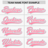 Custom White Silver and Light Pink Raglan Sleeves Authentic Baseball Jersey