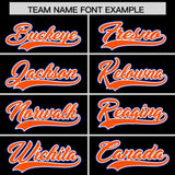 Custom Black Orange and Royal Raglan Sleeves Authentic Baseball Jersey