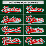 Custom Green Aqua and Red Raglan Sleeves Authentic Baseball Jersey