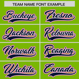 Custom Neon Green Navy and Pink Raglan Sleeves Authentic Baseball Jersey