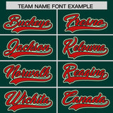 Custom Midnight Green Red and Cream Raglan Sleeves Authentic Baseball Jersey