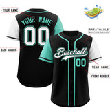 Custom Black Bright Green and White Raglan Sleeves Authentic Baseball Jersey