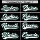 Custom Black Bright Green and White Raglan Sleeves Authentic Baseball Jersey