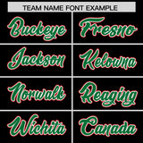Custom Black Kelly Green and Red Raglan Sleeves Authentic Baseball Jersey