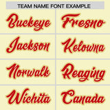 Custom Cream Red and Old Gold Raglan Sleeves Authentic Baseball Jersey