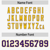 Custom White Purple and Gold Raglan Sleeves Authentic Baseball Jersey