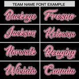 Custom Black Light Pink and White Raglan Sleeves Authentic Baseball Jersey