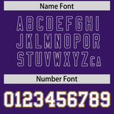 Custom Purple White and Gold Raglan Sleeves Authentic Baseball Jersey