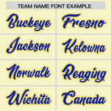 Custom Cream Gold and Royal Raglan Sleeves Authentic Baseball Jersey