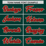 Custom Midnight Green Red and Cream Raglan Sleeves Authentic Baseball Jersey