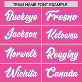 Custom Pink Powder Blue and White Raglan Sleeves Authentic Baseball Jersey