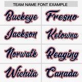 Custom White Red and Navy Raglan Sleeves Authentic Baseball Jersey