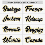 Custom White Old Gold and Black Raglan Sleeves Authentic Baseball Jersey