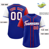 Custom Royal Red and White Raglan Sleeves Authentic Baseball Jersey