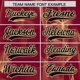 Custom Crimson Fumes Graffiti Pattern Authentic Baseball Jersey