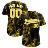 Custom Black Fumes Graffiti Pattern Authentic Baseball Jersey