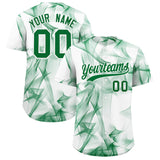 Custom White Fumes Graffiti Pattern Authentic Baseball Jersey