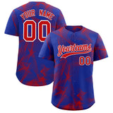 Custom Royal Fumes Graffiti Pattern Authentic Baseball Jersey