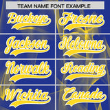 Custom Royal Fumes Graffiti Pattern Authentic Baseball Jersey