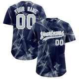 Custom Navy Fumes Graffiti Pattern Authentic Baseball Jersey