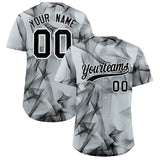 Custom Silver Fumes Graffiti Pattern Authentic Baseball Jersey