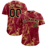 Custom Crimson Fumes Graffiti Pattern Authentic Baseball Jersey