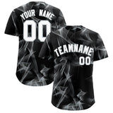 Custom Black Fumes Graffiti Pattern Authentic Baseball Jersey
