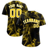 Custom Black Fumes Graffiti Pattern Authentic Baseball Jersey