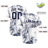 Custom White Fumes Graffiti Pattern Authentic Baseball Jersey