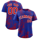 Custom Royal Fumes Graffiti Pattern Authentic Baseball Jersey