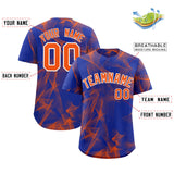 Custom Royal Fumes Graffiti Pattern Authentic Baseball Jersey