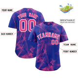 Custom Royal Fumes Graffiti Pattern Authentic Baseball Jersey