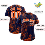 Custom Navy Fumes Graffiti Pattern Authentic Baseball Jersey