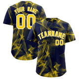 Custom Navy Fumes Graffiti Pattern Authentic Baseball Jersey