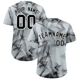 Custom Silver Fumes Graffiti Pattern Authentic Baseball Jersey