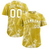 Custom Old Gold Fumes Graffiti Pattern Authentic Baseball Jersey