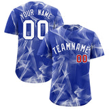 Custom Royal Fumes Graffiti Pattern Authentic Baseball Jersey