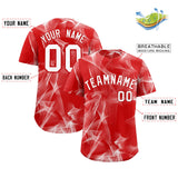 Custom Red Fumes Graffiti Pattern Authentic Baseball Jersey