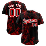 Custom Black Fumes Graffiti Pattern Authentic Baseball Jersey