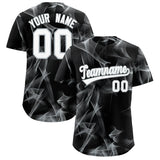 Custom Black Fumes Graffiti Pattern Authentic Baseball Jersey