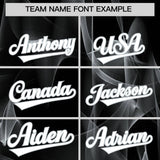 Custom Black Fumes Graffiti Pattern Authentic Baseball Jersey