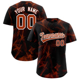 Custom Black Fumes Graffiti Pattern Authentic Baseball Jersey
