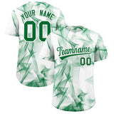 Custom White Fumes Graffiti Pattern Authentic Baseball Jersey
