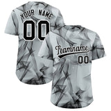 Custom Silver Fumes Graffiti Pattern Authentic Baseball Jersey