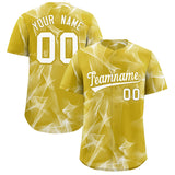 Custom Old Gold Fumes Graffiti Pattern Authentic Baseball Jersey