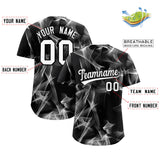 Custom Black Fumes Graffiti Pattern Authentic Baseball Jersey