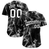 Custom Black Fumes Graffiti Pattern Authentic Baseball Jersey