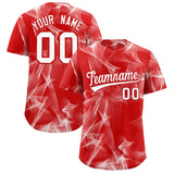 Custom Red Fumes Graffiti Pattern Authentic Baseball Jersey